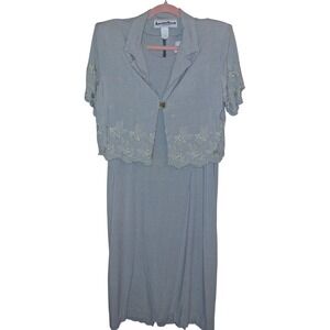 Vintage Another Thyme Women's Size‎ 18 Dress Embroidered Floral Cottagecore